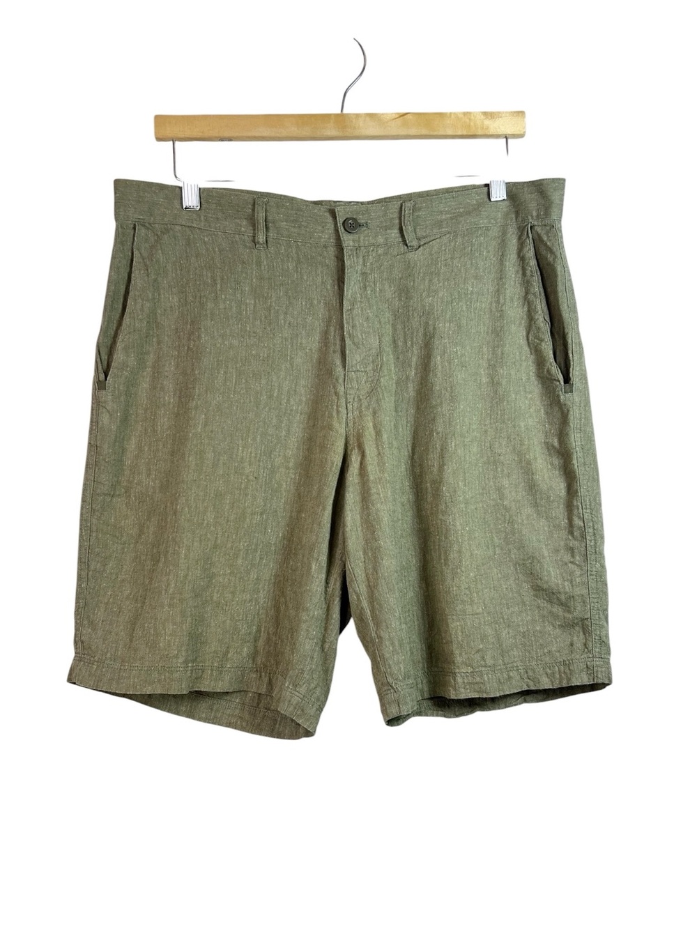 Patagonia Mens Hemp Organic Cotton Green Shorts Size 34 Gorpcore Outdoor Casual